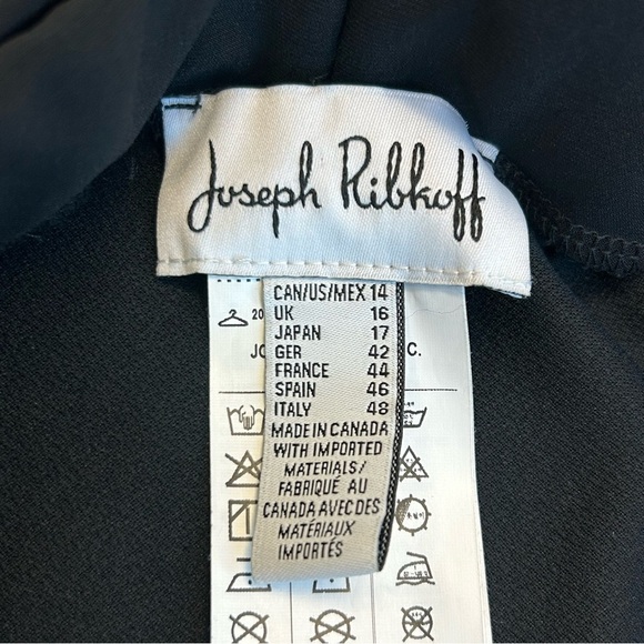 JOSEPH Ribkoff black BUTTON UP BELTED SKIRT Sz 14 - Picture 5 of 11